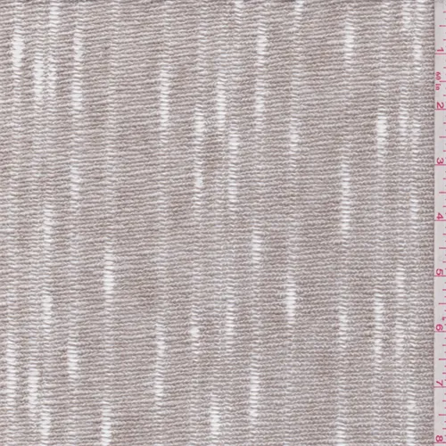 3 1/4 YD PC-Almond Beige Stripe Cotton Sweater Knit Fabric