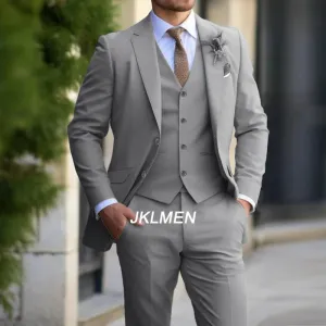 3 Pieces  Classic Men Suit Fashion Slim Fit Blazer Vest Pants Set Formal Business Wedding Tuxedos for Men Casual Clothing