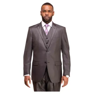 3pc Charcoal Sharkskin Suit