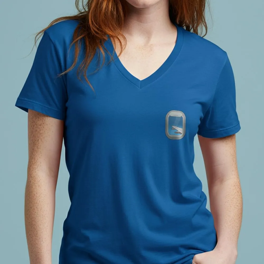 Airplane Window Wing Tiny - Women's V-Neck T-Shirt