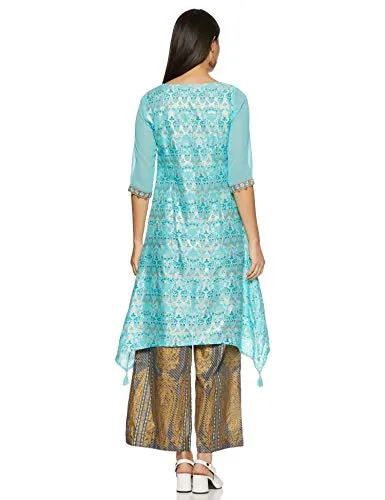 Aurelia Women's Art Silk Salwar Suit Set (19FED10058-500022_T-Blue_Large)