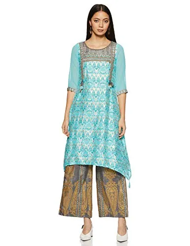 Aurelia Women's Art Silk Salwar Suit Set (19FED10058-500022_T-Blue_Large)