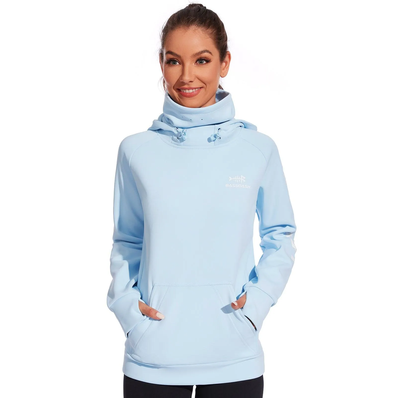 BASSDASH Women’s Fleece Hoodie with Neck Gaiter