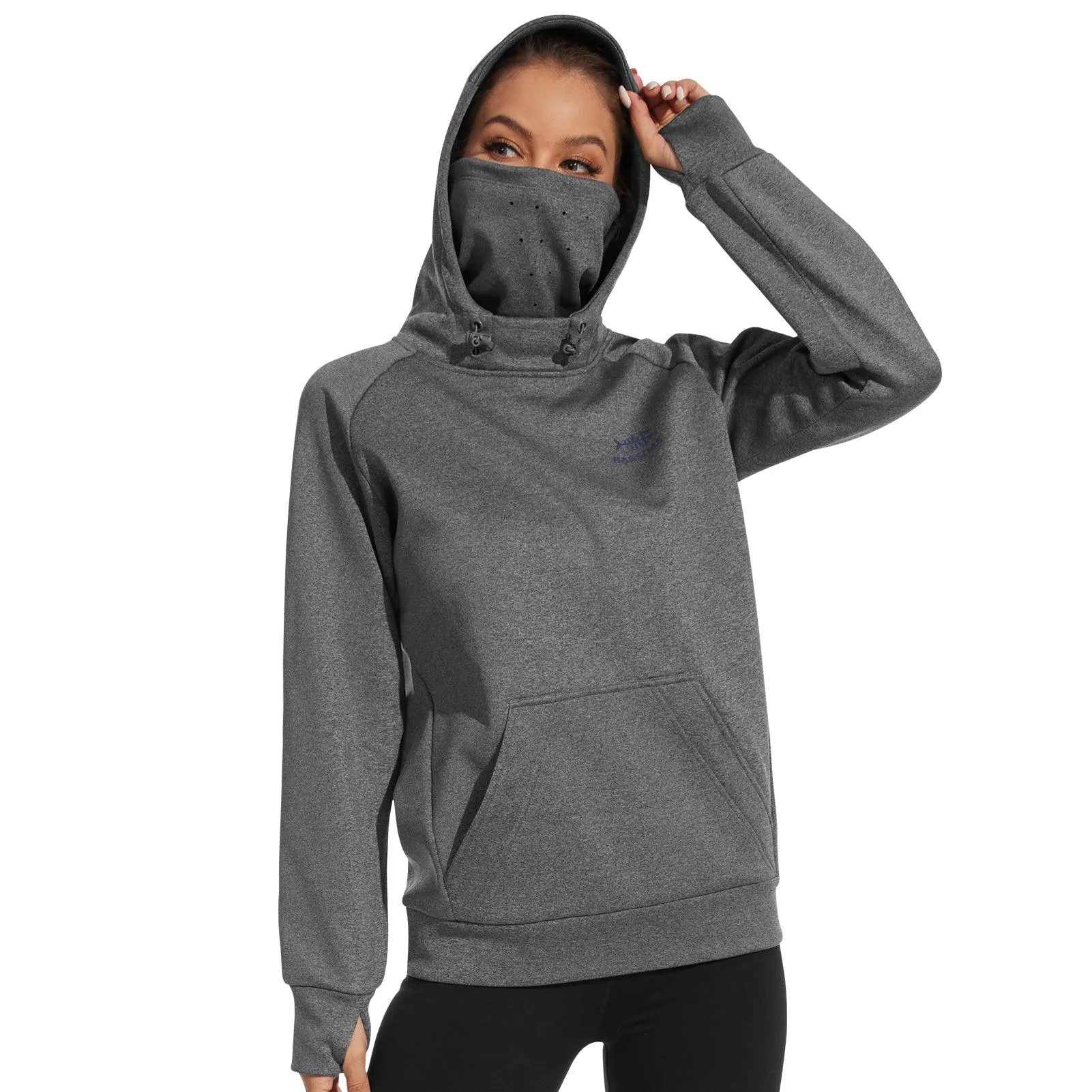 BASSDASH Women’s Fleece Hoodie with Neck Gaiter