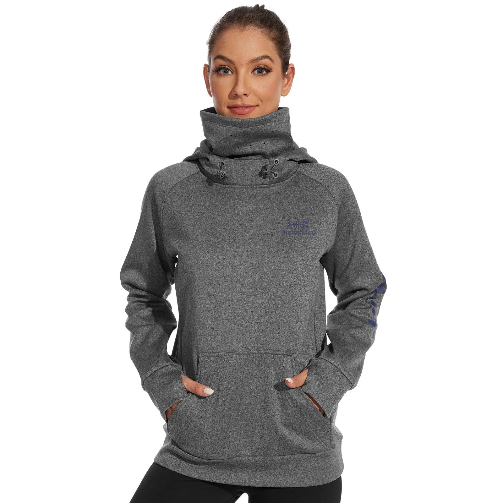 BASSDASH Women’s Fleece Hoodie with Neck Gaiter