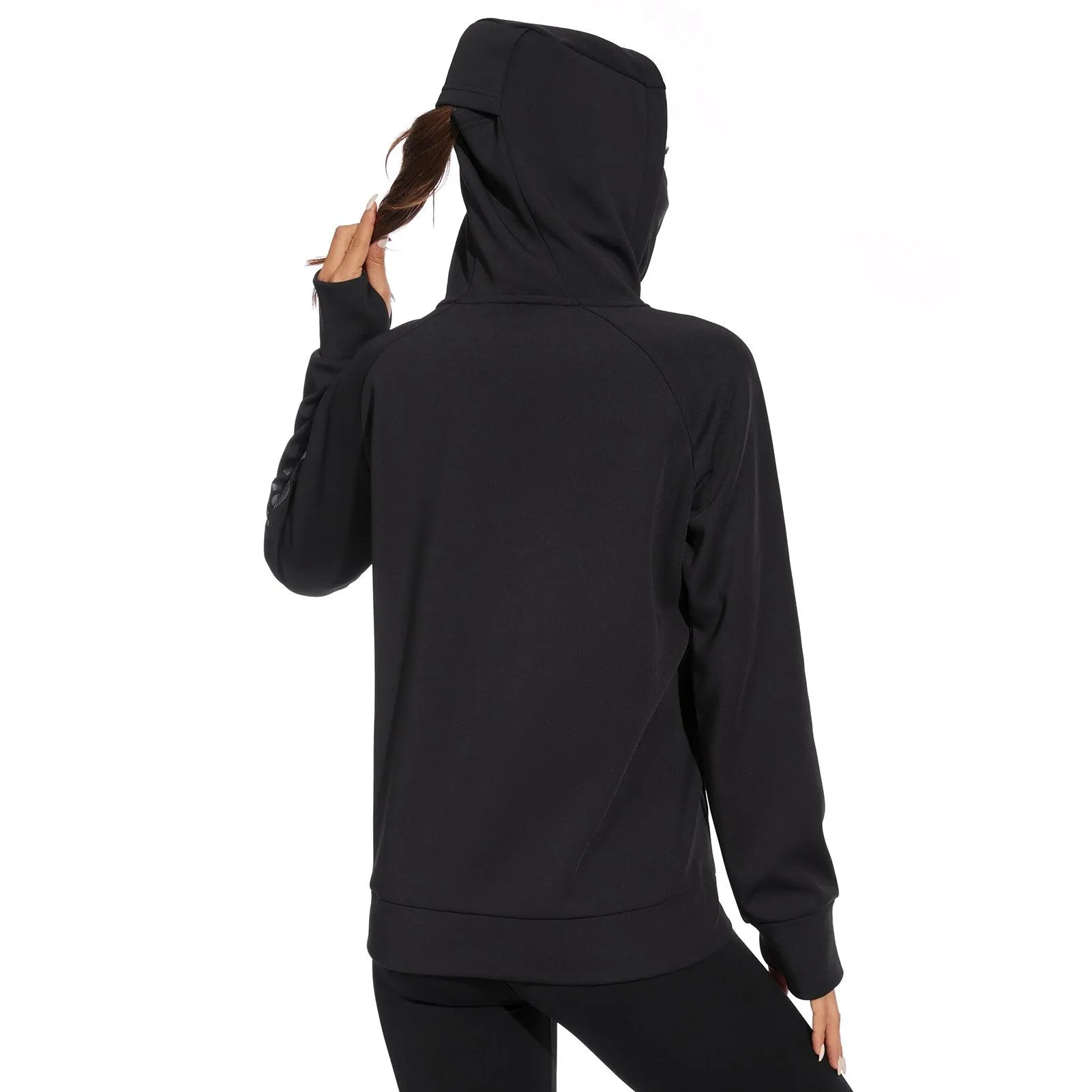 BASSDASH Women’s Fleece Hoodie with Neck Gaiter