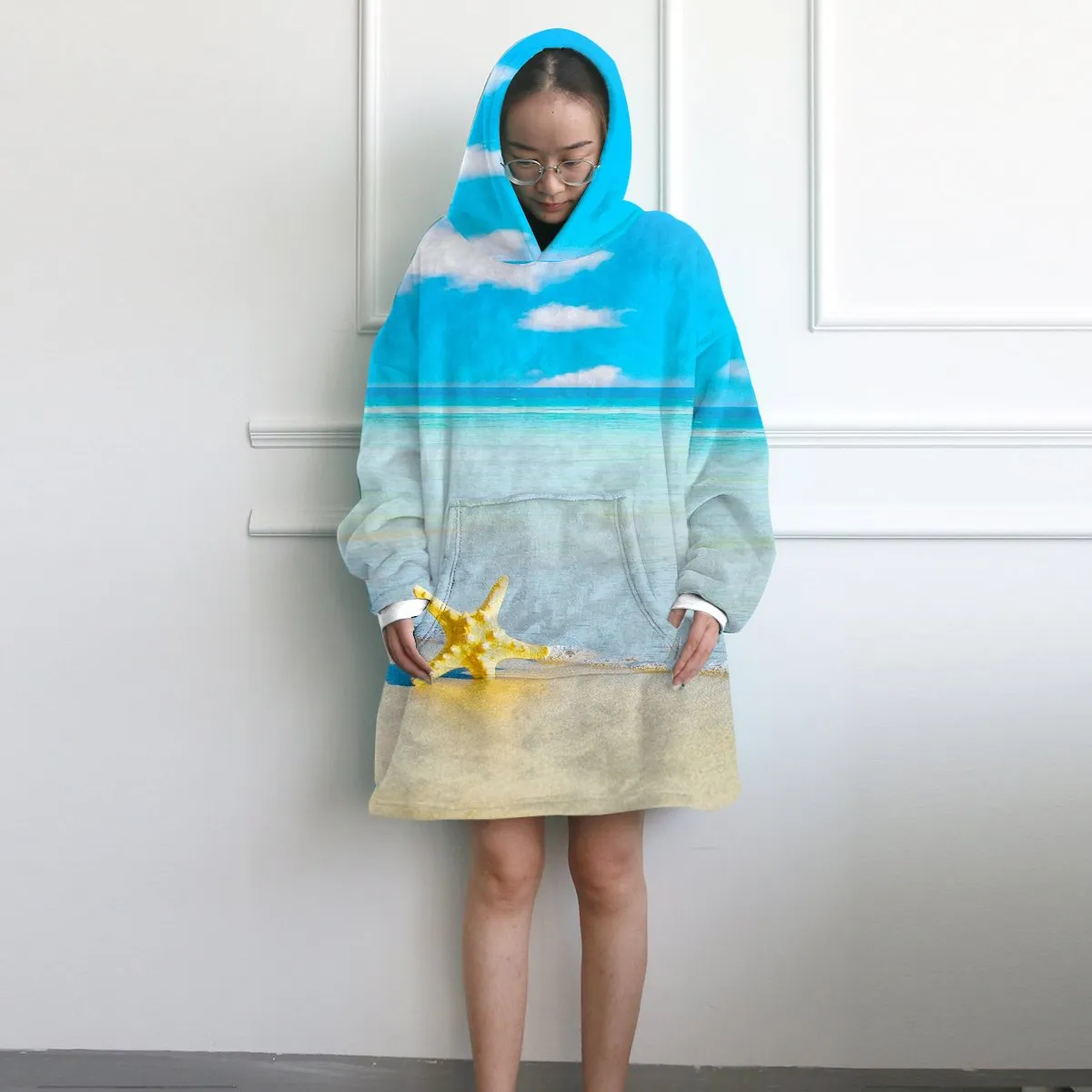 Beach Please Wearable Blanket Hoodie