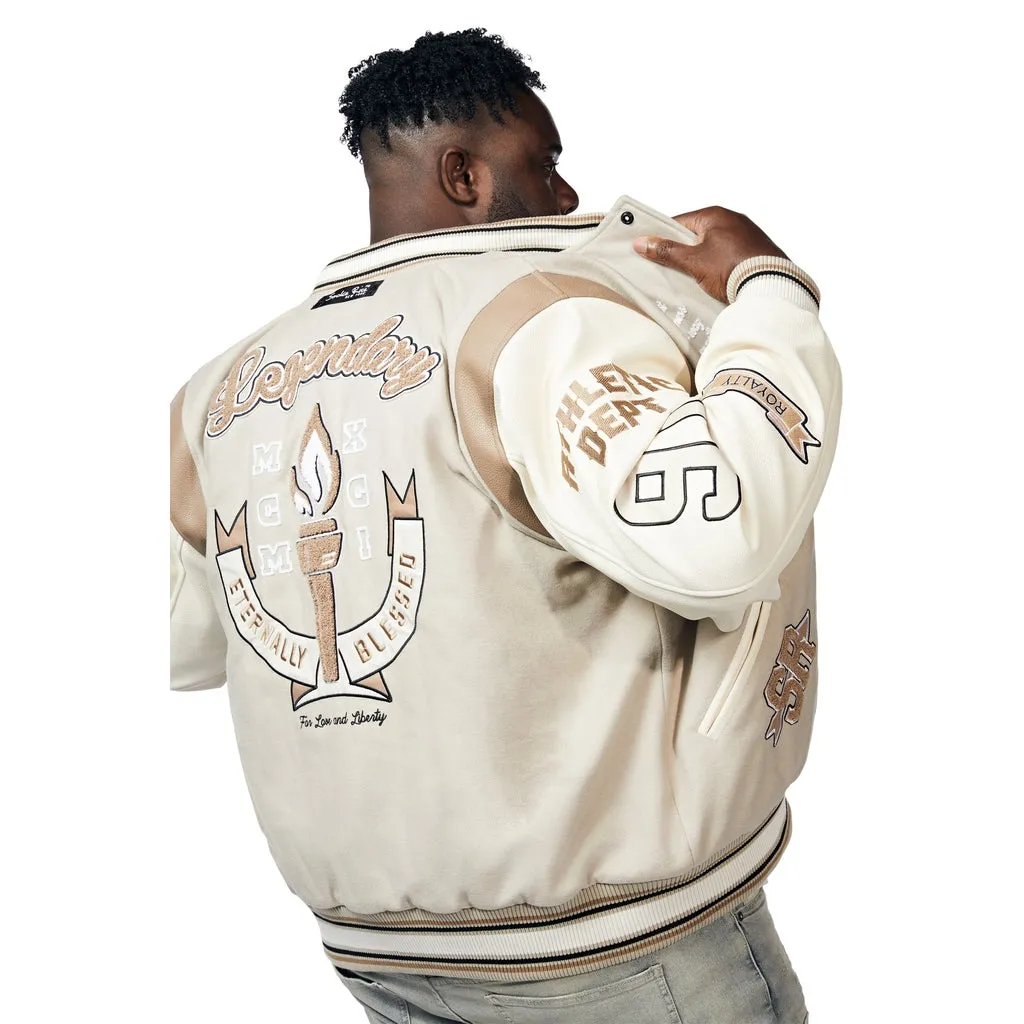 Big And Tall Torch Varsity Jacket - Clay