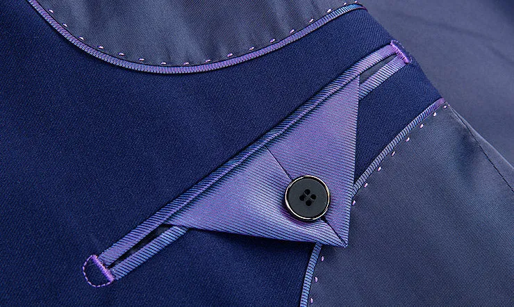 Blue Classic Two-Buttons Suit