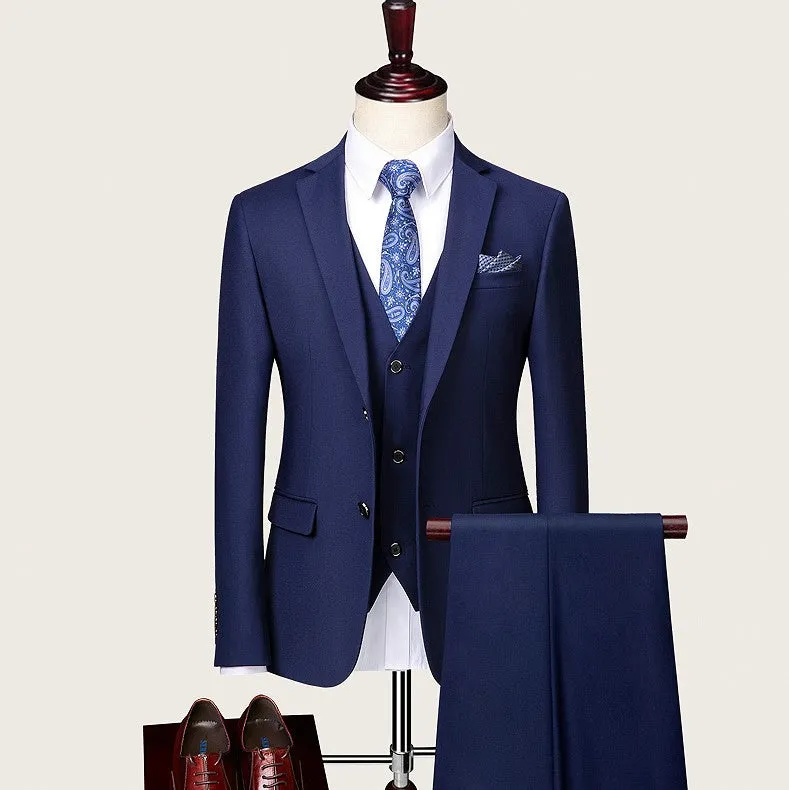 Blue Classic Two-Buttons Suit