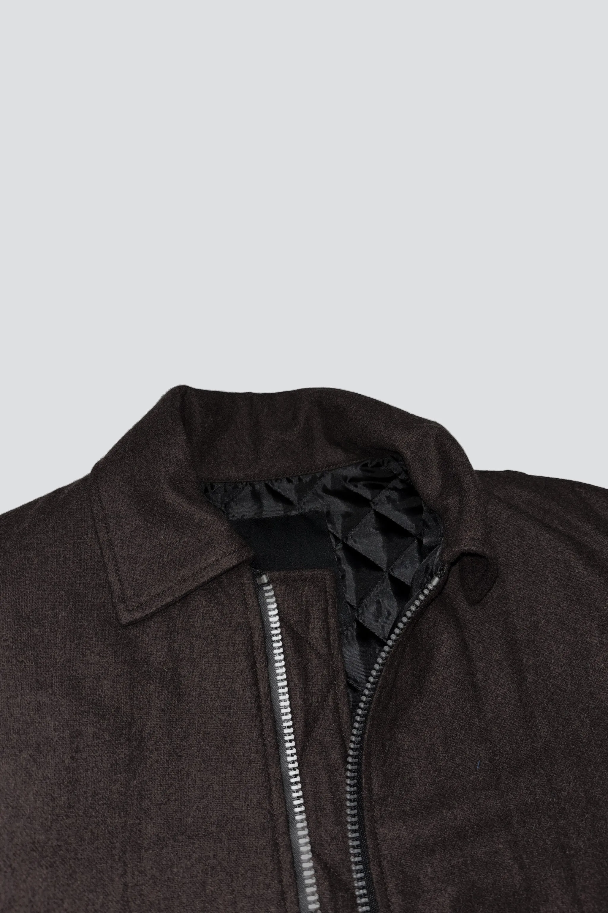 Brown Melange Wool Tanker Jacket