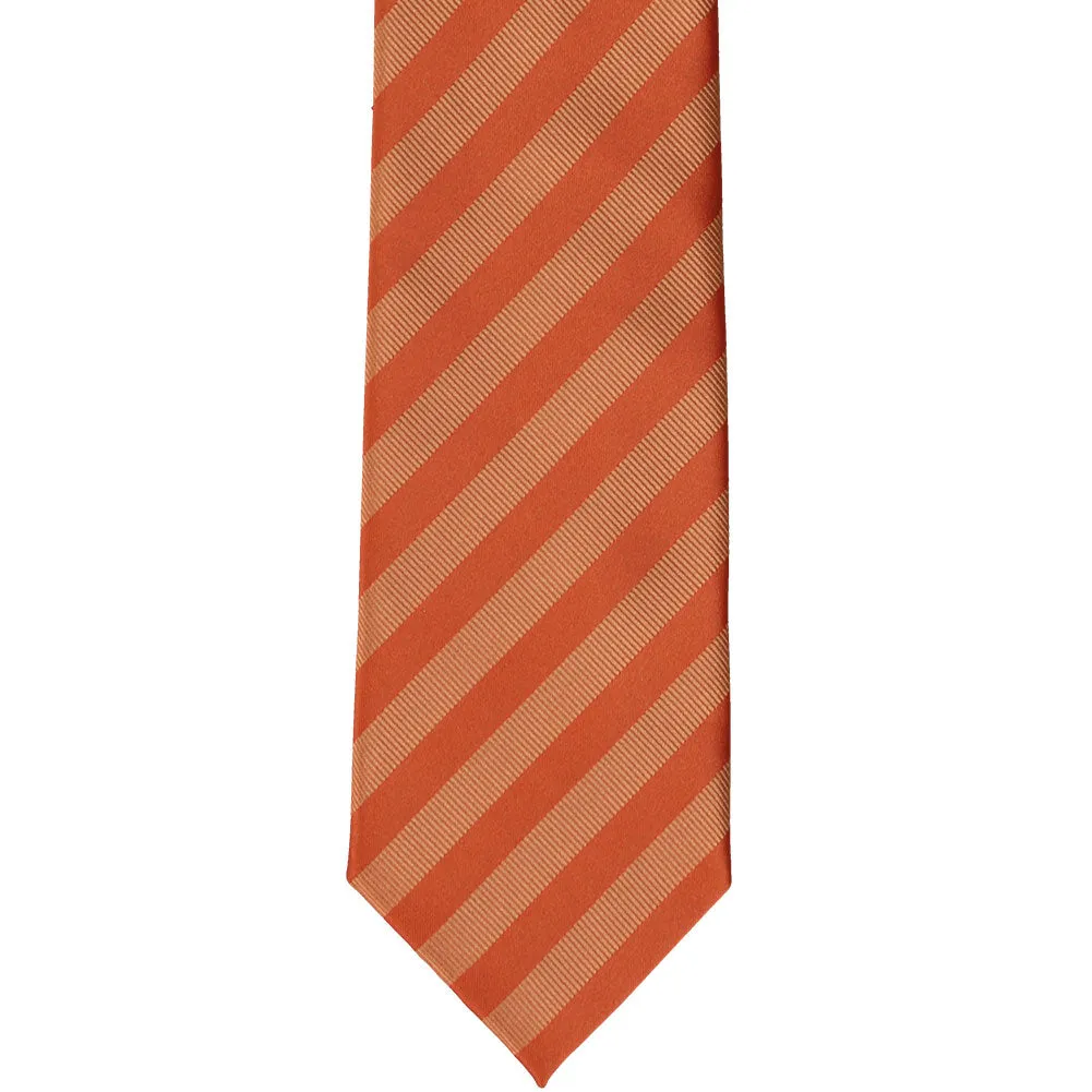 Burnt Orange Formal Striped Tie