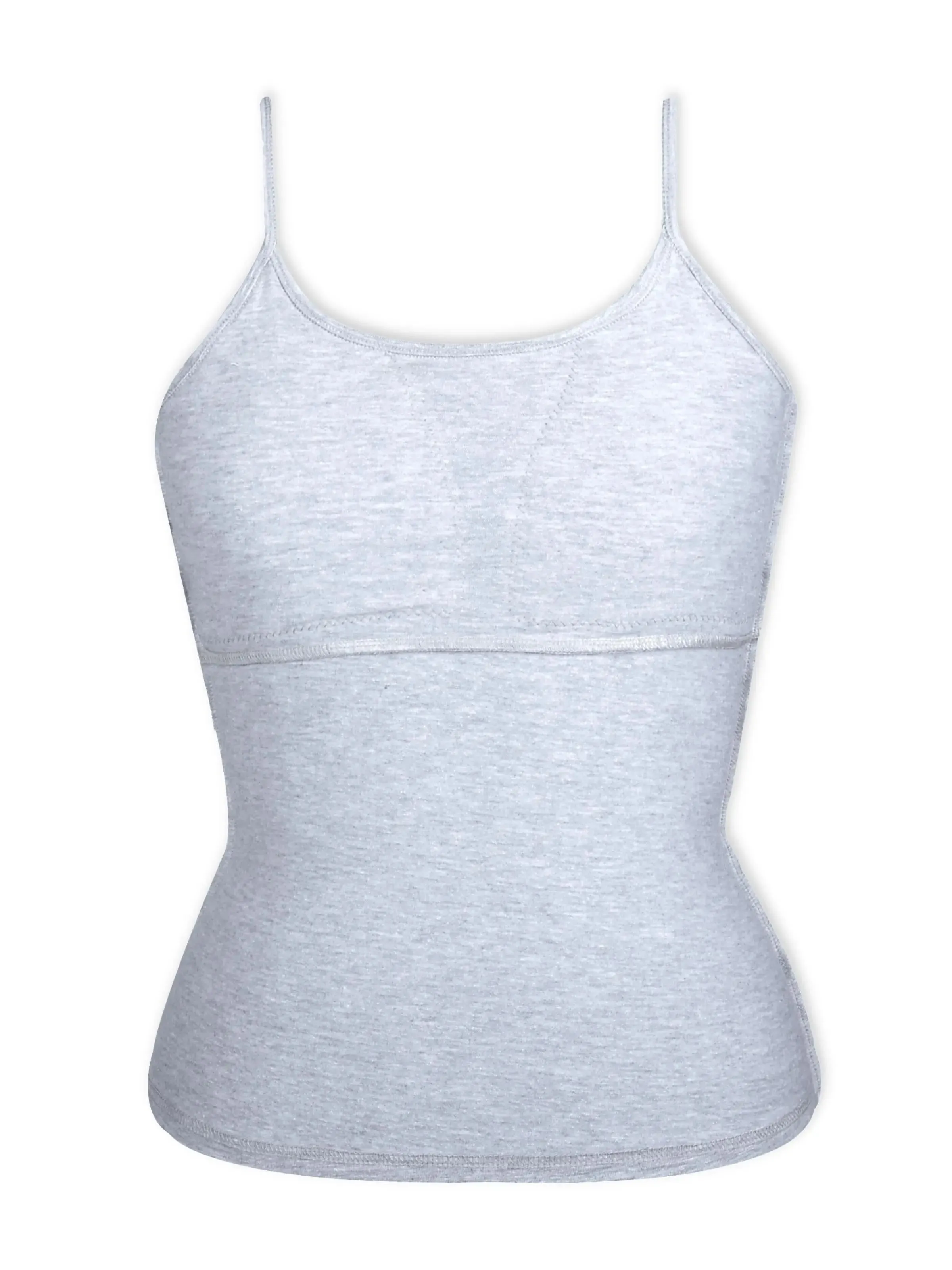 Camisole Bra with Grey Cotton High Coverage, Padding, and Adjustable Straps Pack-of-1