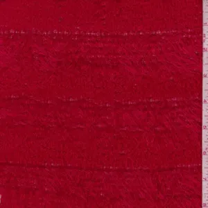 Candy Apple Red Eyelash Chenille Knit Fabric