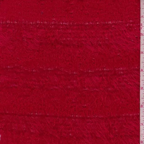 Candy Apple Red Eyelash Chenille Knit Fabric