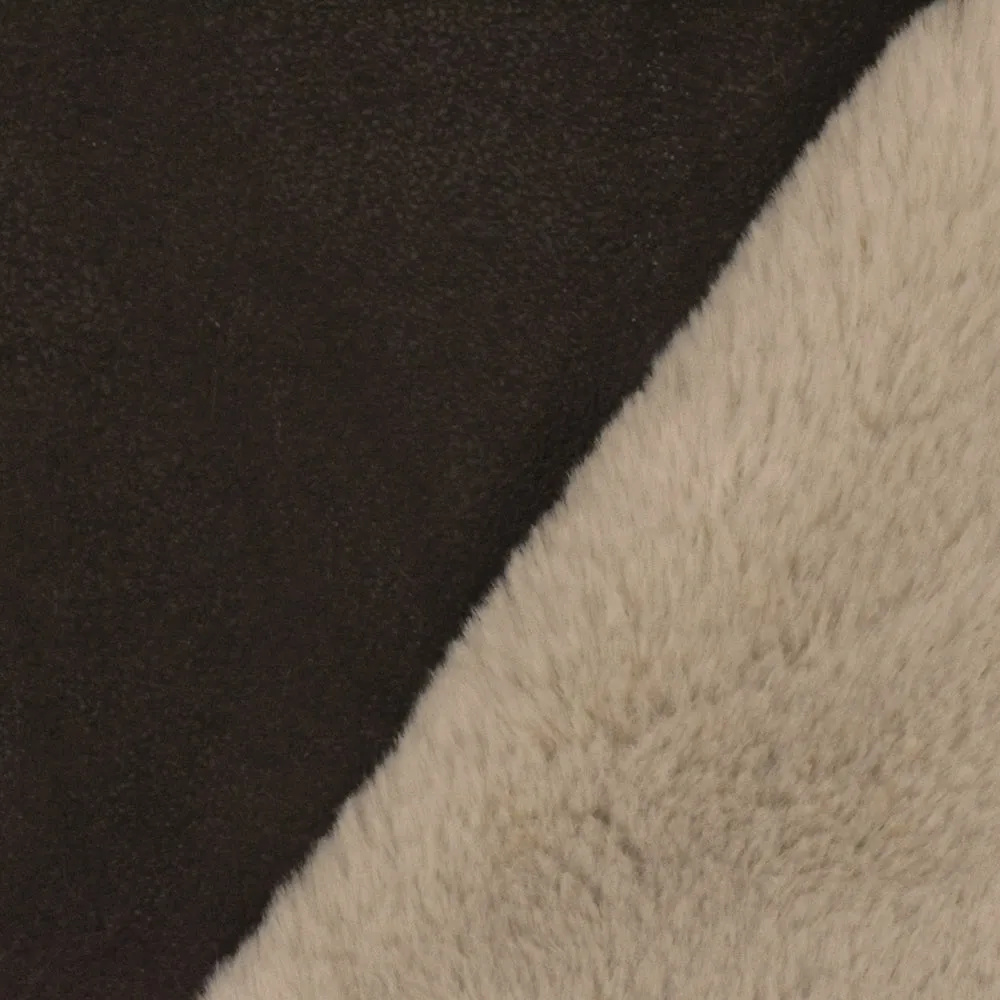 Comfy Beige Texture Faux Fur Knit Fabric