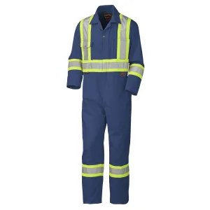 Coveralls - Pioneer Navy Polyester/Cotton Safety Coveralls, 5516 / 5516T