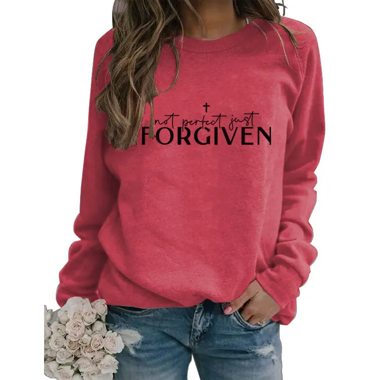 Cross Border Not Perfect Just Given Fashion Large Long Sleeve Round Neck Sweater