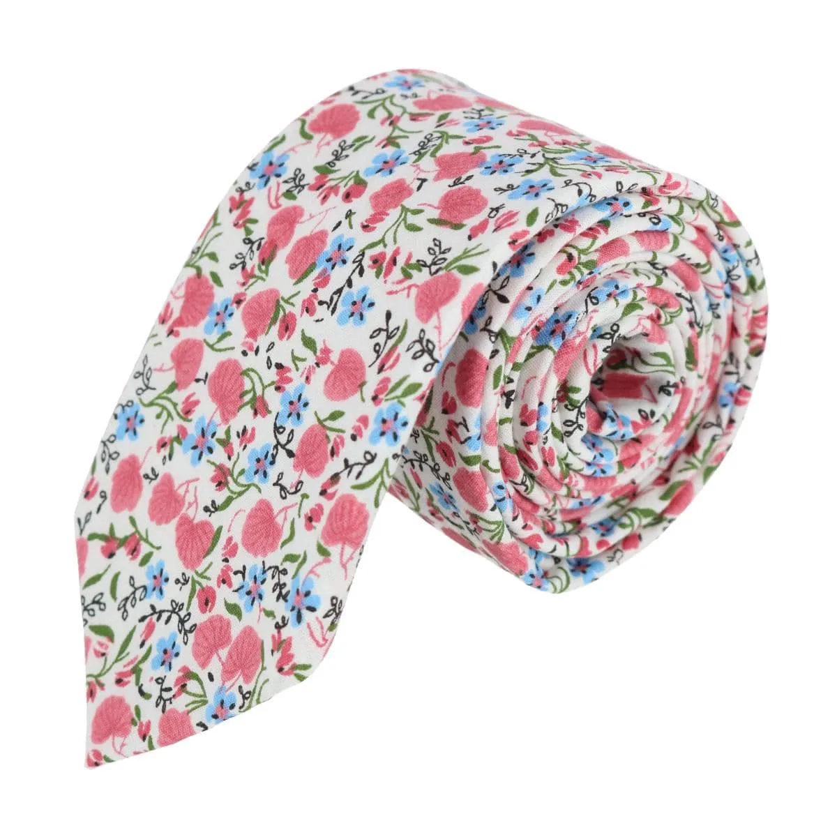 CTM® Men's Cotton Floral Slim Tie