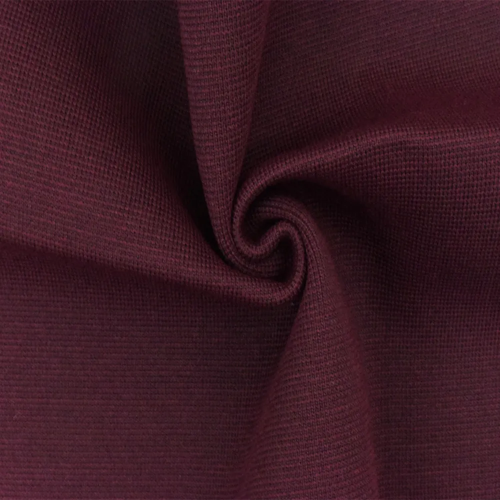 Dark Maroon-Green Texture Stretch Bonded Double Knit Fabric