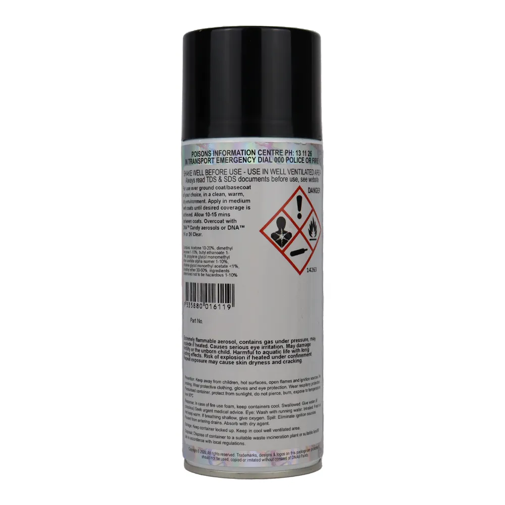 DNA PAINTS Metal Flake 350ml Aerosol Silver Fine - 50 Micron