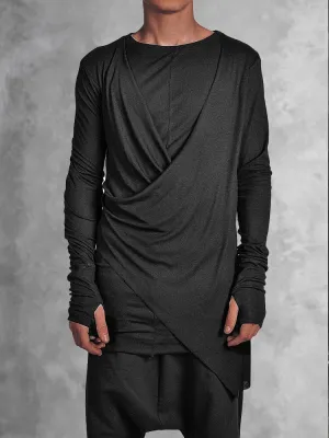 Drapped Layers Asymmetrical Long Top