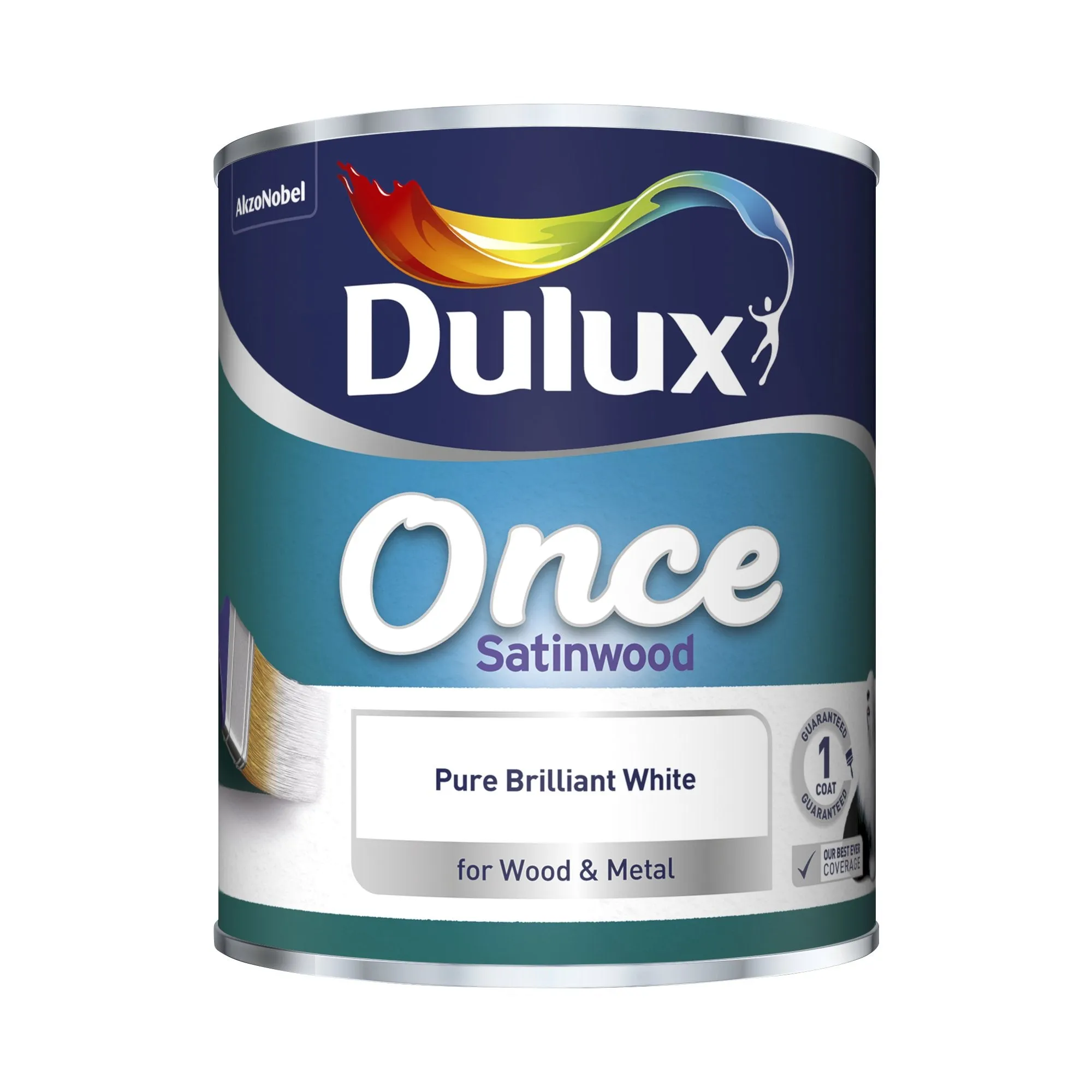 Dulux Once Gloss Paint For Wood And Metal - Pure Brilliant White 750ml