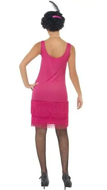 Fun Time Flapper Womens Plus Size Pink 20s Costume