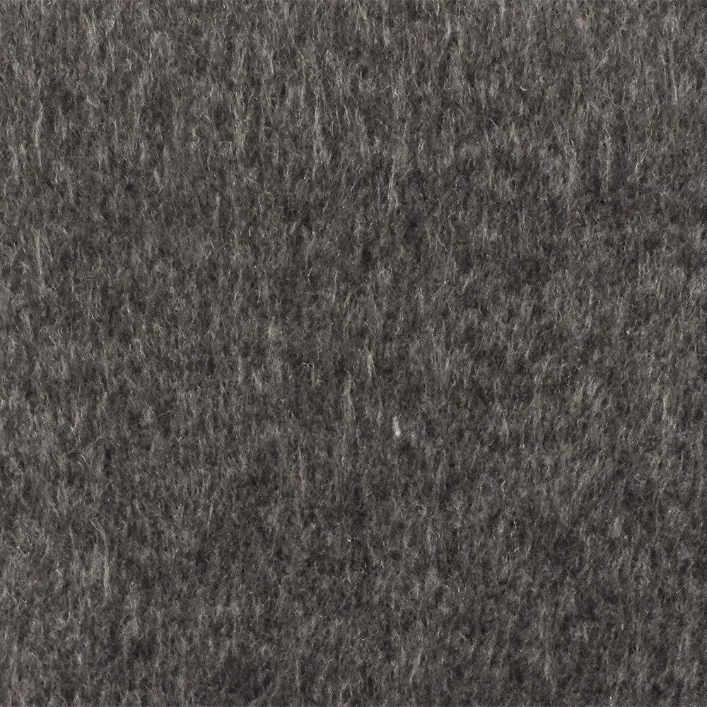 Gray-Black Famous Designer Poly-Wool  Brushed Face Coating Fabric