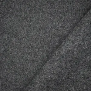 Gray Melton Wool Polyester Blend Brushed Woven Jacketing Fabric