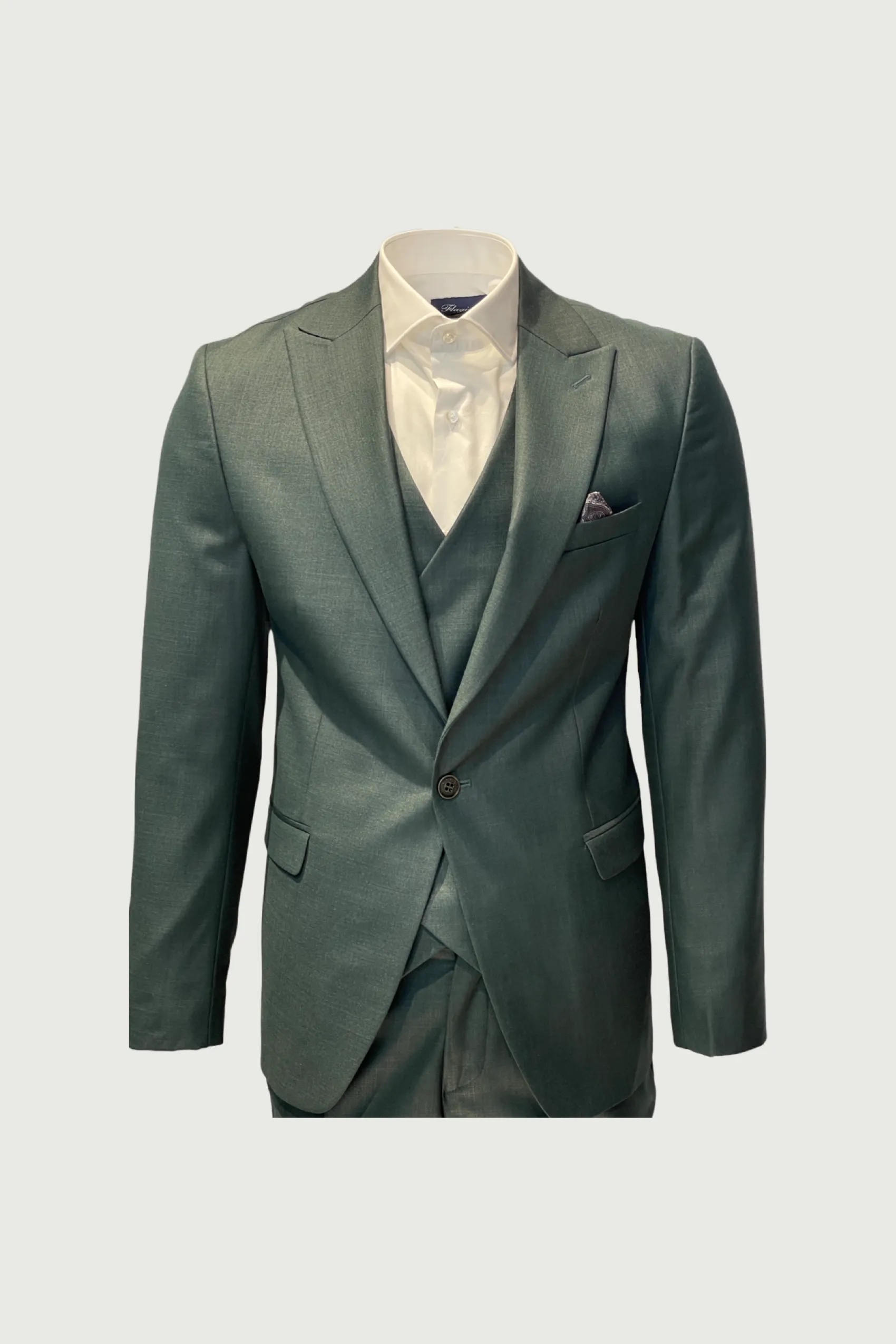 Green 3-Piece Wool Suit