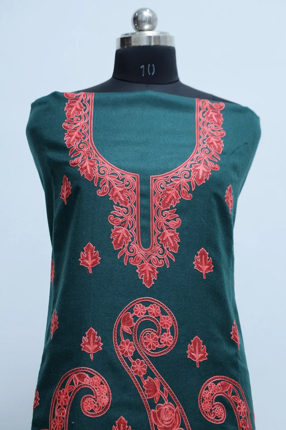 Green  Colour Designer Work Embroidered Suit Enriched With Floral Pattern