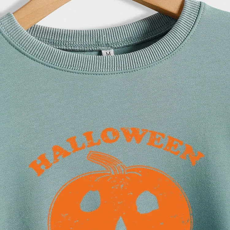 Halloween Haddonfield Letter Print Loose Long Sleeve Sweater Girl