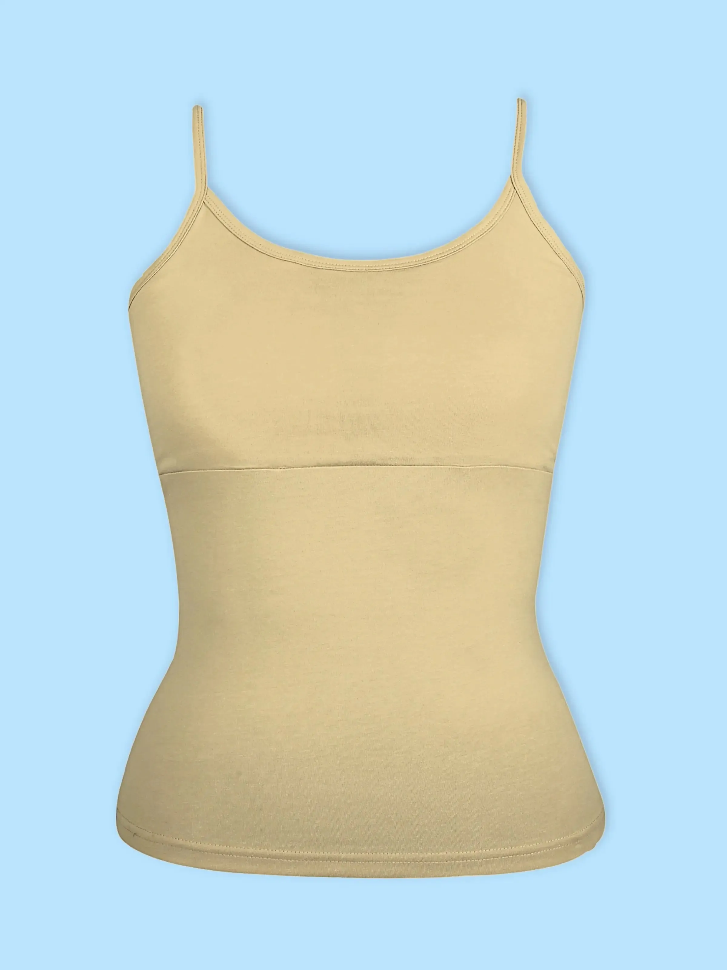 High Coverage Padded Cotton Camisole Bra in Skin Tone with Adjustable Straps Pack-of-1