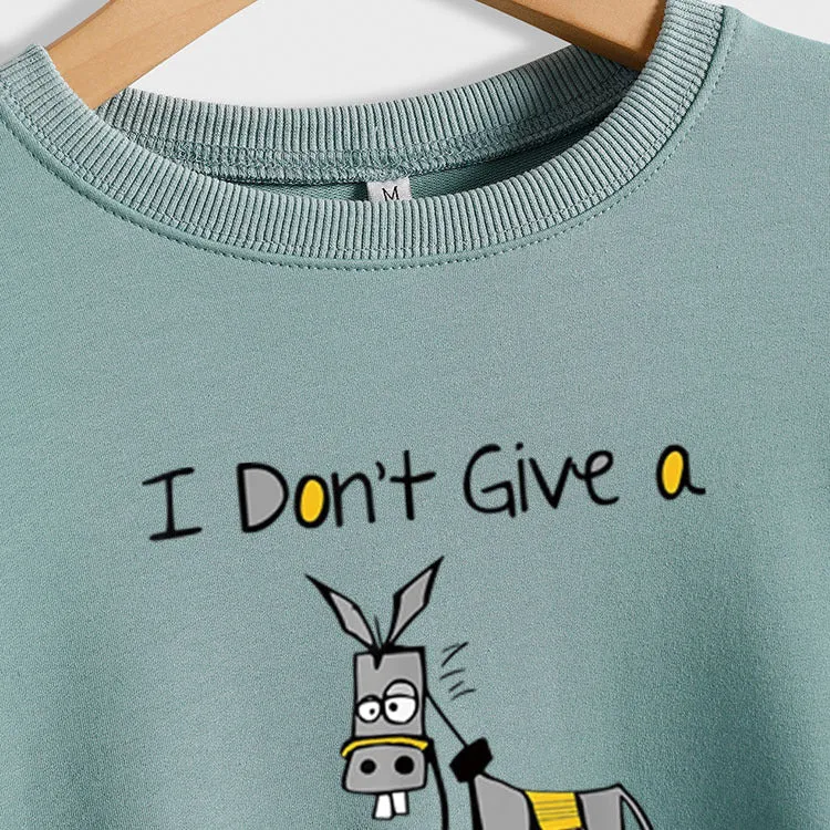 I Don't Give A Hamster Letter Print Autumn and Winter Bottomed Long Sleeve Round Neck Sweater