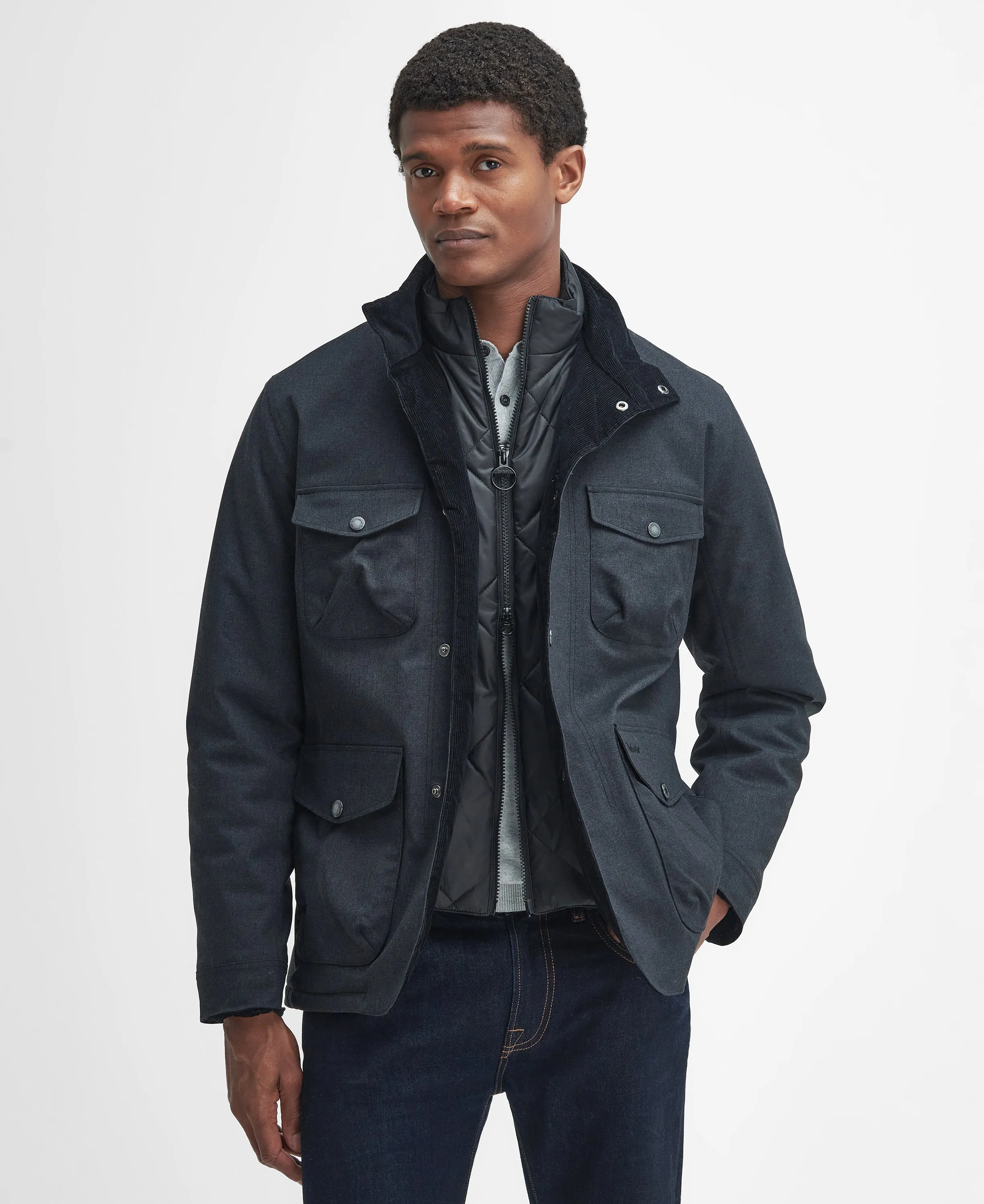 ID24653-Barbour Black Winter Ogston Jacket