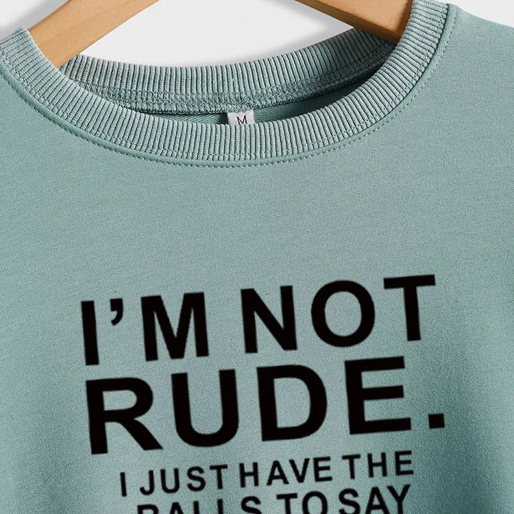 I'M NOT RUDE I Fashion Loose Women's Long Sleeve Plus Size Casual Sweater