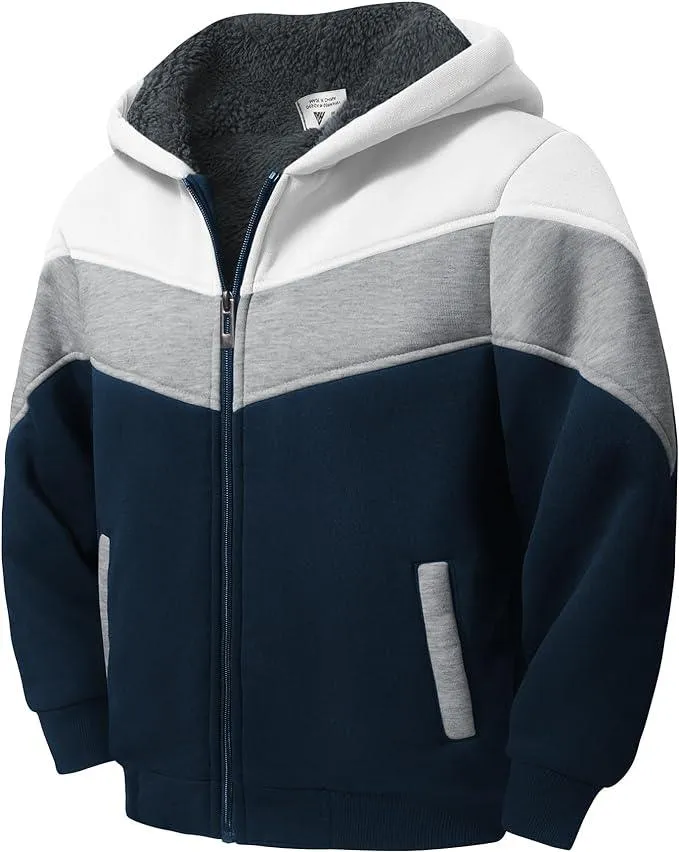 Kid's 6-15 Years Fleece Zip Up with Two Pocket Hoodie-ZPK005858