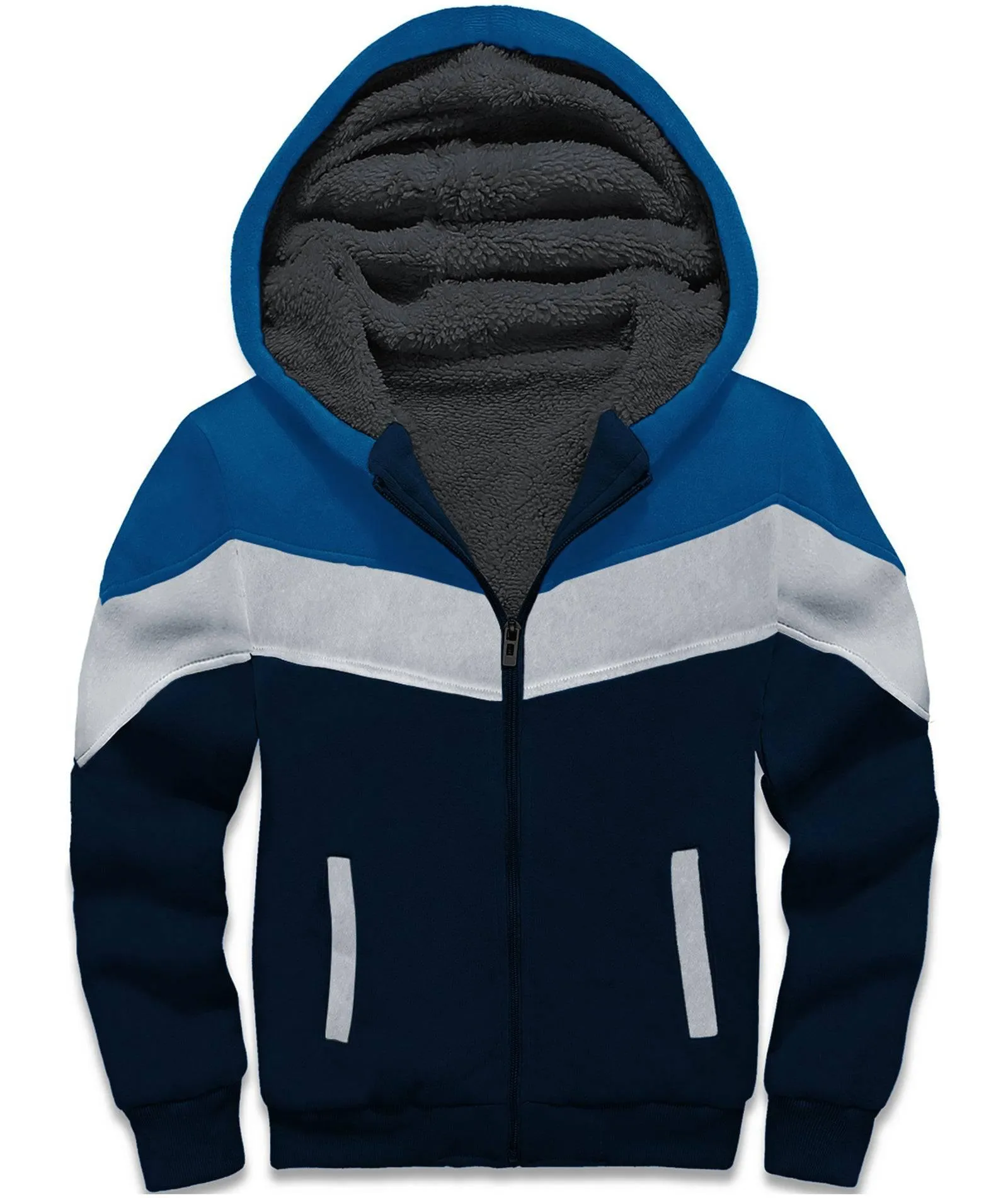 Kid's 6-15 Years Fleece Zip Up with Two Pocket Hoodie-ZPK005858