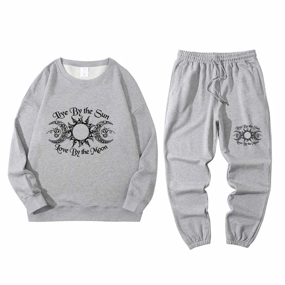 Live By The Sun Crew Collar Sweatshirt Pants Set