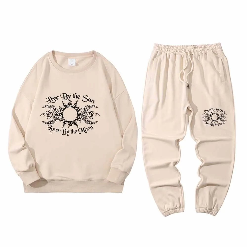 Live By The Sun Crew Collar Sweatshirt Pants Set