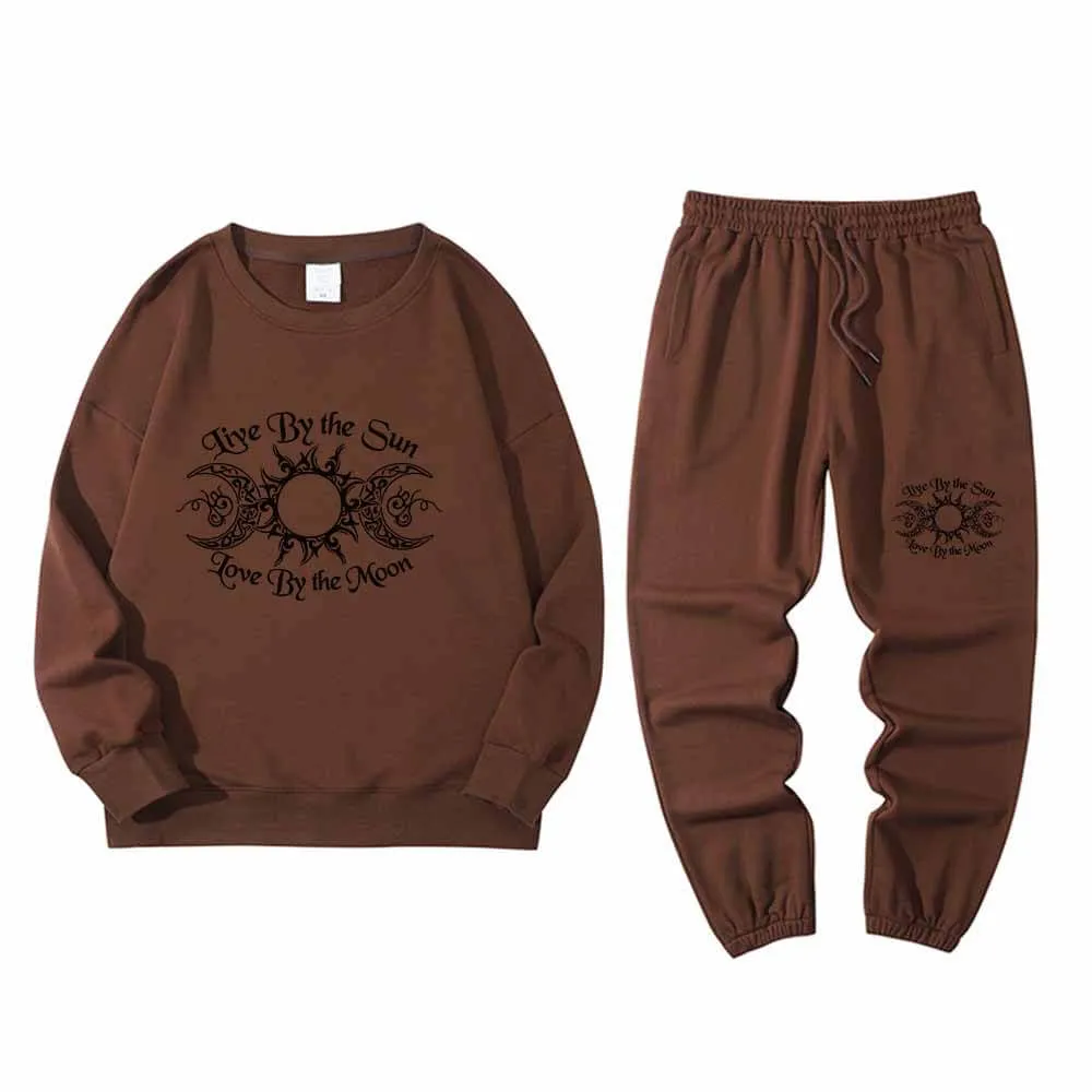 Live By The Sun Crew Collar Sweatshirt Pants Set