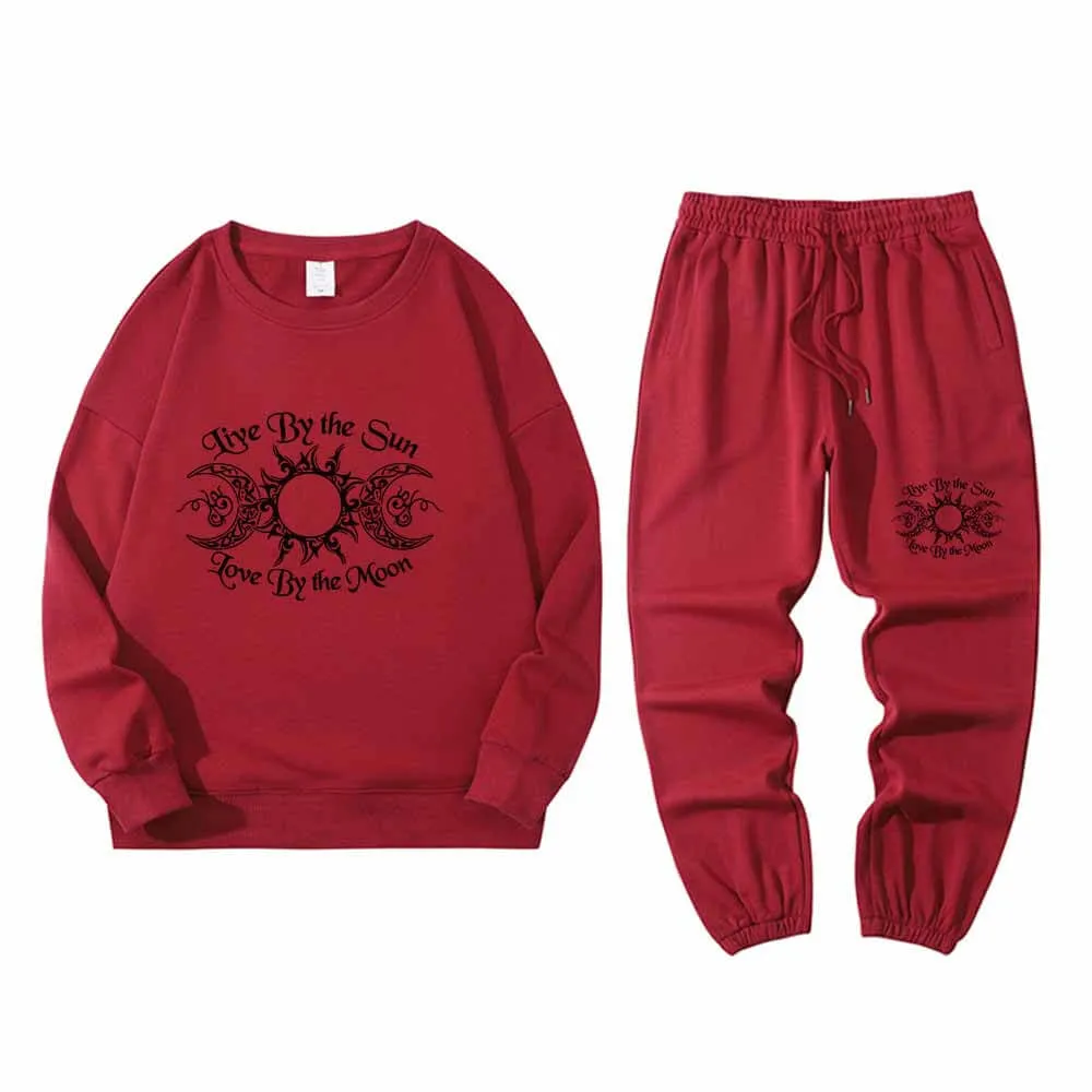 Live By The Sun Crew Collar Sweatshirt Pants Set