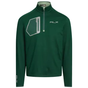 Luxury Performance Knit Quarter Zip Moss Agate - AW23