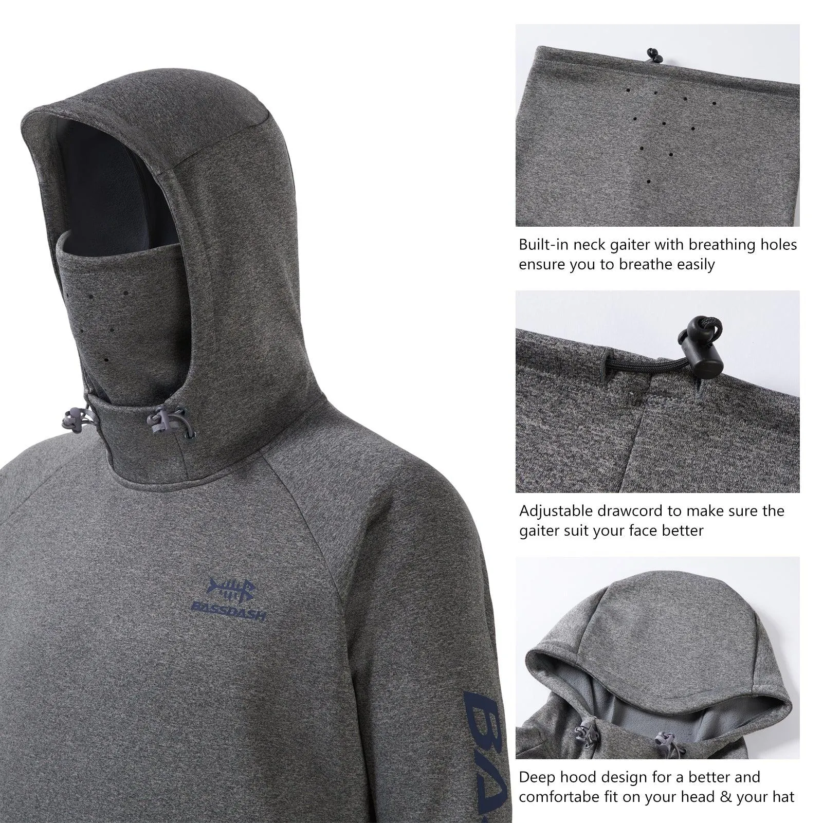 Men’s Fleece Hoodie with Neck Gaiter FS18M