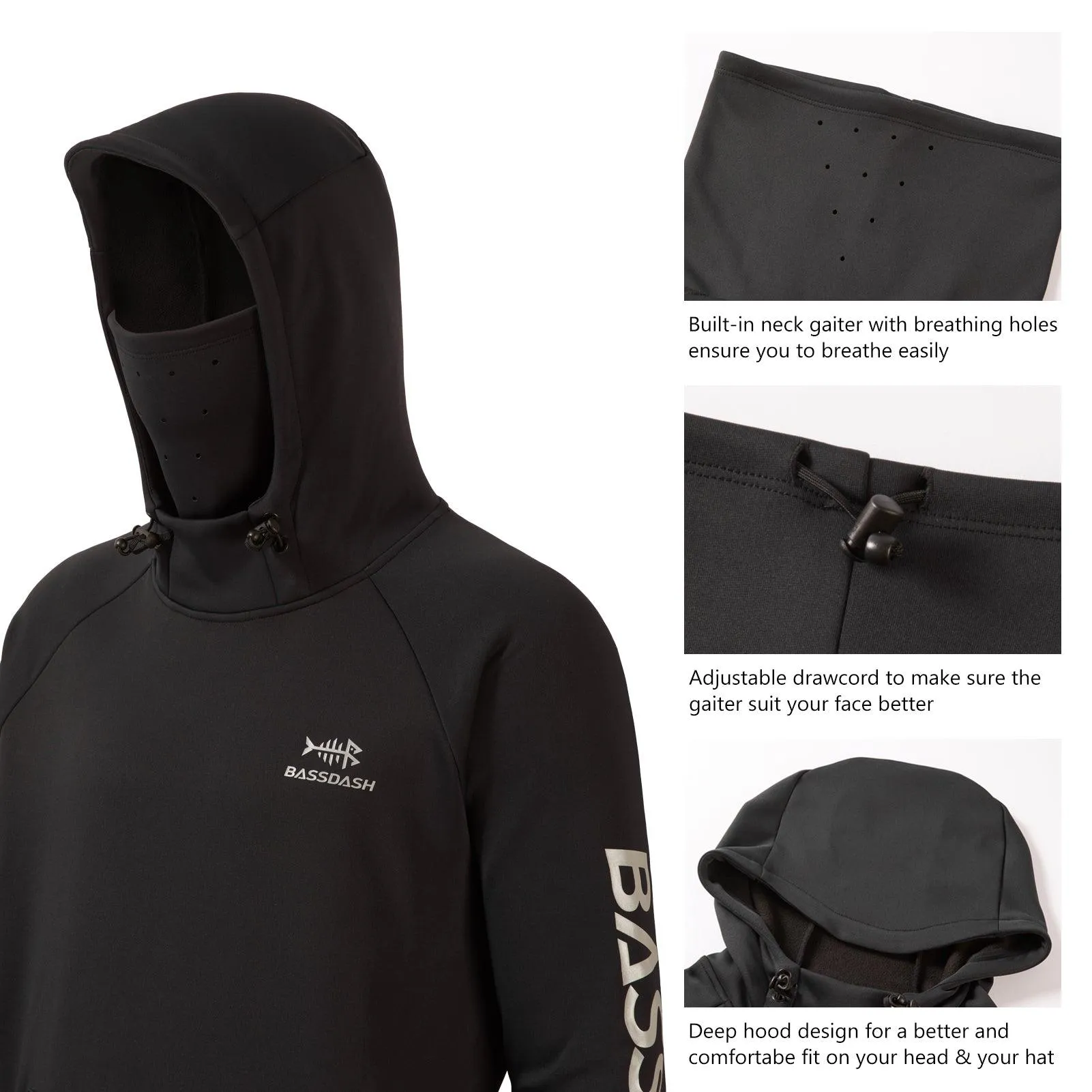 Men’s Fleece Hoodie with Neck Gaiter FS18M