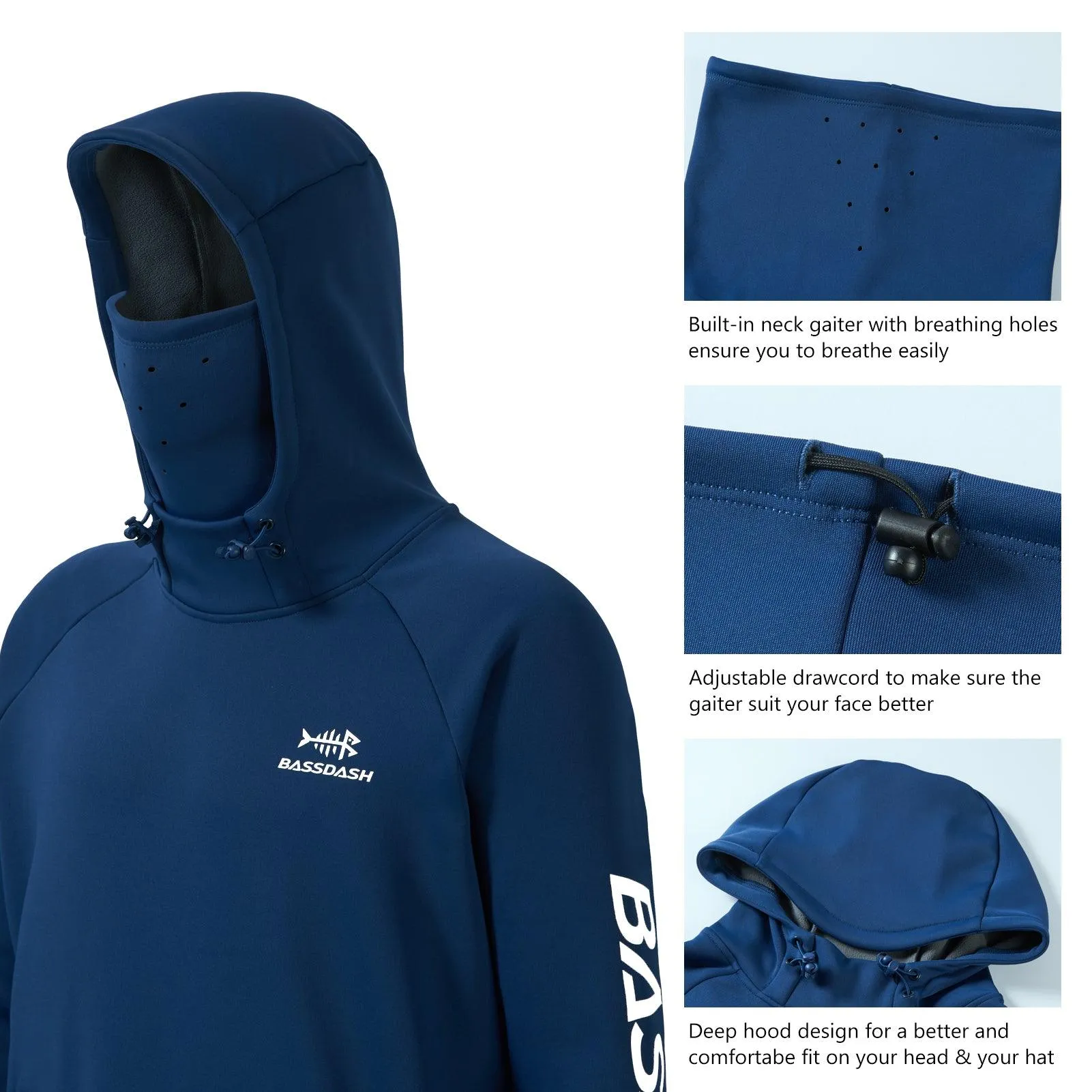 Men’s Fleece Hoodie with Neck Gaiter FS18M