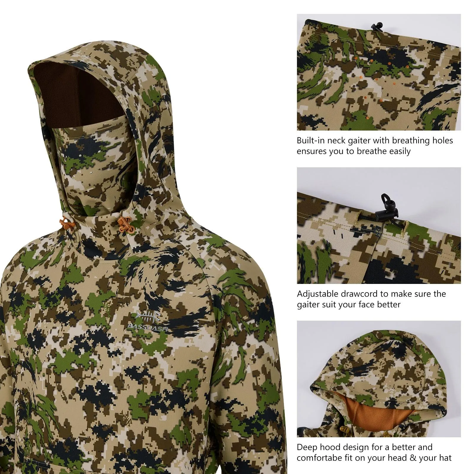 Men’s Fleece Hoodie with Neck Gaiter FS18M