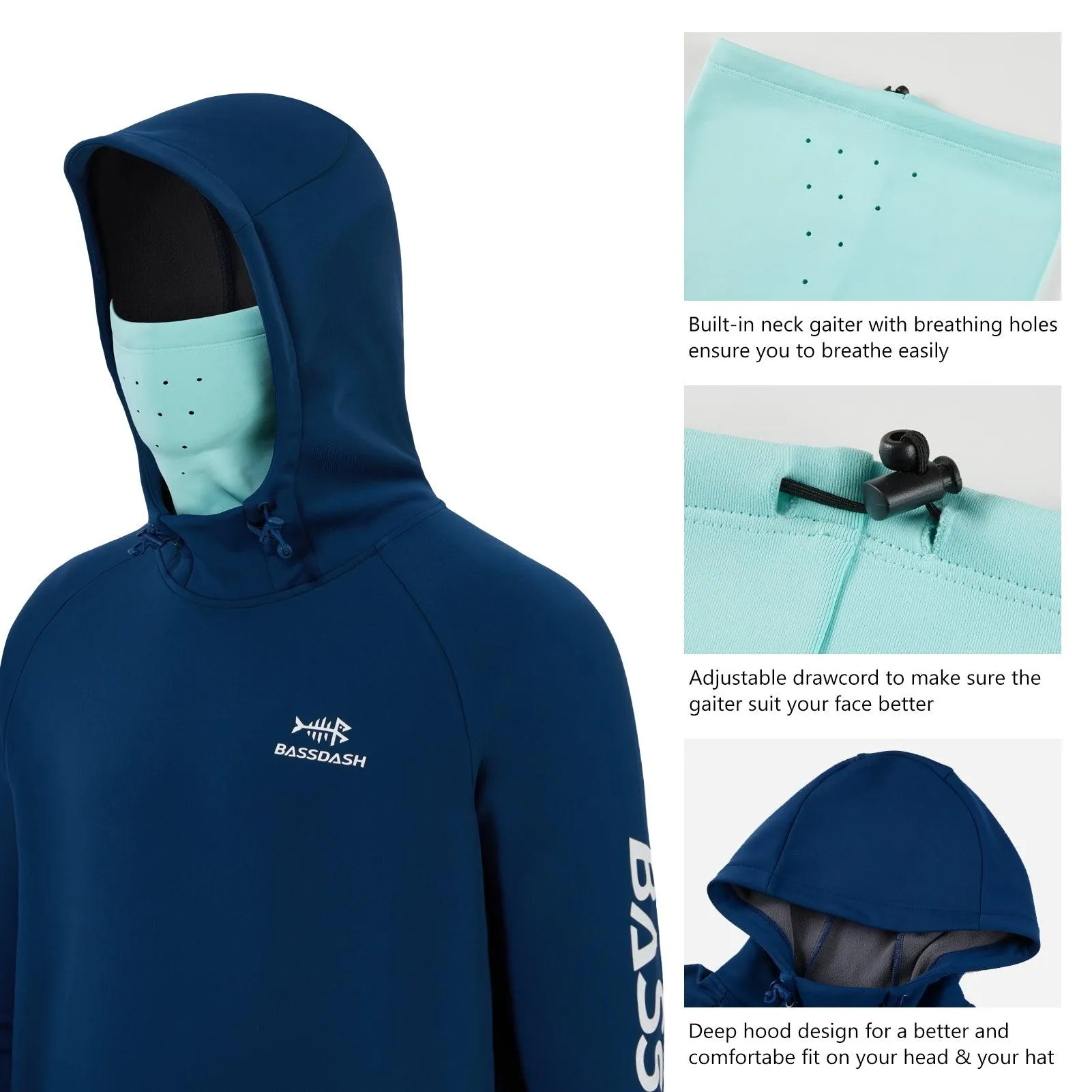 Men’s Fleece Hoodie with Neck Gaiter FS18M