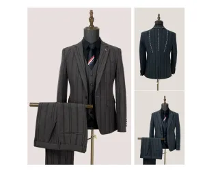 Men's Premium Linen 3-Piece Suit - Formal Blazer for Weddings & Business | 978